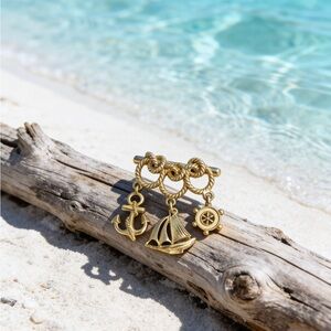 Nautical Gold Brooch Set